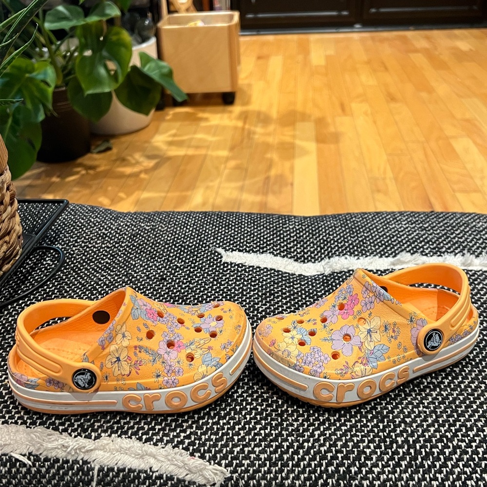 Floral CROCS, size 9 Toddler